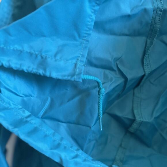 VTG Eddie Bauer Mens L Teal Green Zip Up Hooded Windbreaker Jacket 80's Pockets - Picture 6 of 14